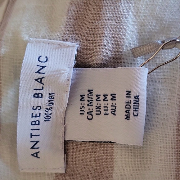 Antibes Blanc Beautiful Striped Linen Tunic NWT - Picture 4 of 6